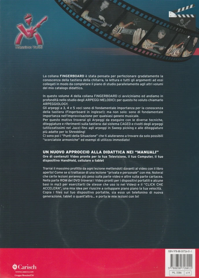 Massimo Varini - FINGERBOARD Vol. 4 - ARPEGGIOLOGY - Libro + DVD - Nuovo! - Immagine 2 di 2