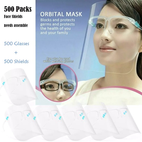 20 Pack Anti Fog Face Shield with Glasses Glasses and Shields, Easy Assemble