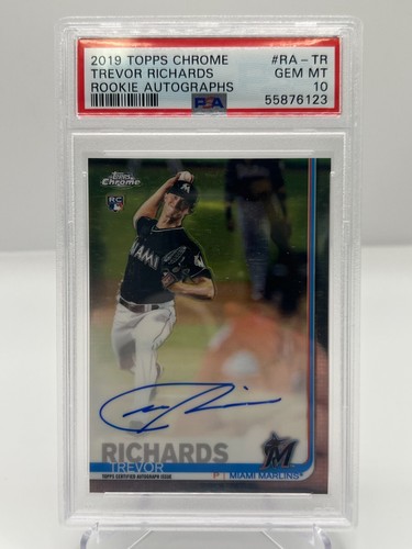 2019 Topps Chrome Trevor Richards RC Base Auto RA-TR Marlins PSA 10