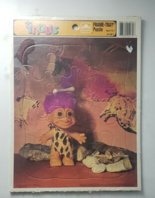 Vintage 90s Golden Russ Trolls Frame Tray Puzzle  12 pieces Ages 3-7