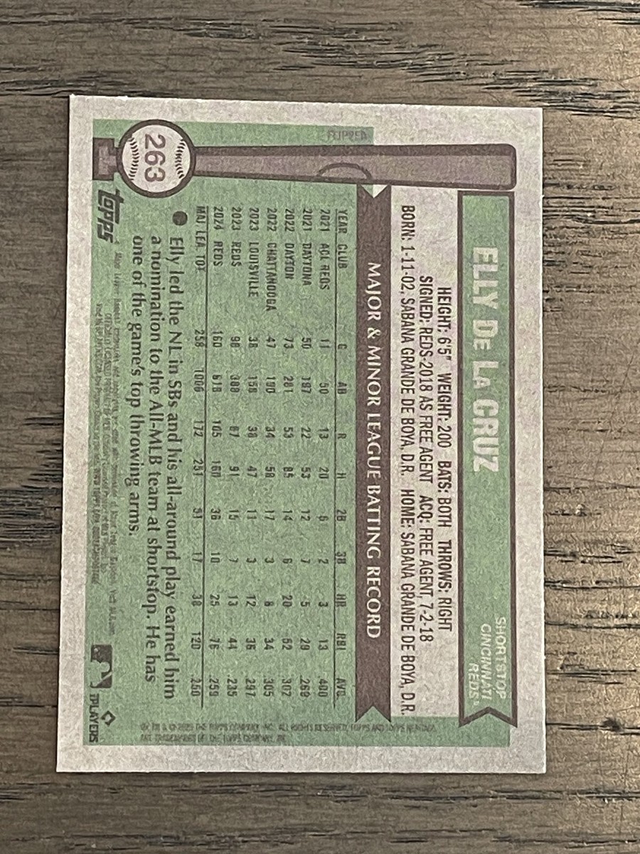 2025 Topps Heritage Flipped Bat Variation Elly De La Cruz #263