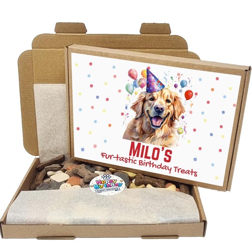 Confezione Regalo Compleanno Cane Personalizzata Trattare Cane Cucciolo Pet Qualsiasi Razza Regalo - Foto 5 di 9