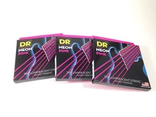 DR Strings Guitar Strings 3 Sets Electric Neon Pink 10-46 Medium