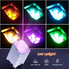 1Pack 6x18W RGBWA UV Battery Powered WIRELESS DMX LED Par Lights DJ Uplighting