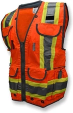 Radians Class 2 Heavy Woven Two-Tone Engineer Vest with Padded Neck to Support E