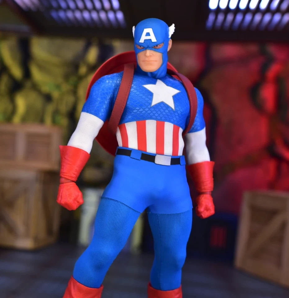 ¡EN STOCK! Figuras de acción colectivas Mezco 1/12 Capitán América Edición Edad de Plata Foto 2 de 4