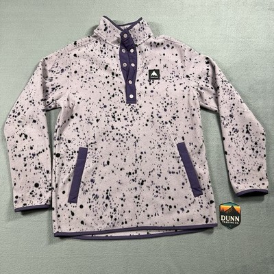 Burton Hearth Fleece Pullover Mens M Purple Snap Neck Layering Polartec Jacket