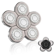 Electric Head Shave Replacement Heads 6D: Universal 6 Blade Silver Electric