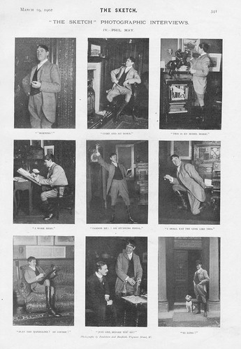 PHIL MAY Photographic Interview - Antique Print 1902