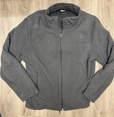 The North Face WindWall Softshell Jacket Mens XL Gray Fleece Lined Full Zip