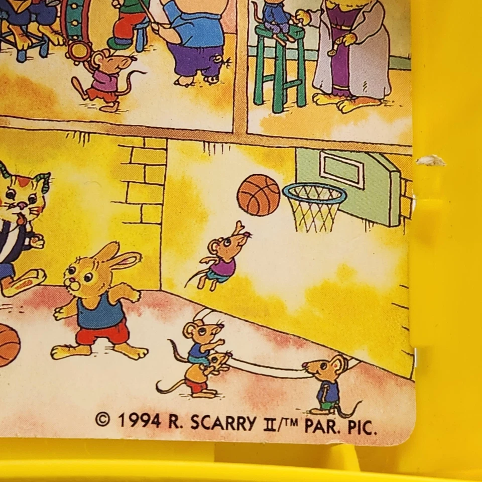 Casa escolar Richard Scarry Busytown 1994 vintage juguete miniatura plástico amarillo Foto 3 de 4