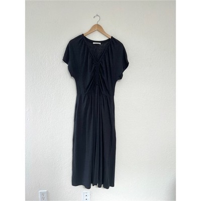 MAX MARA leisure classic elastic slip on V neck midi dress / size L