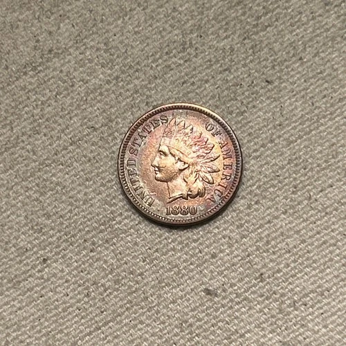 1880 INDIAN HEAD CENT - With LIBERTY & DIAMONDS - XF EF