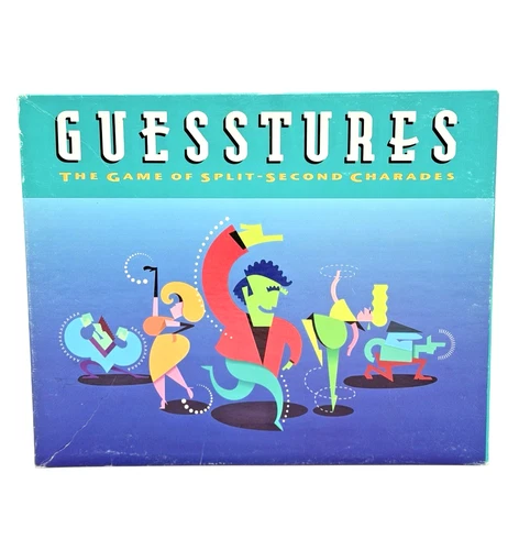 Vintage Guessstures Board Game 1990 Milton Bradley Complete w/ Mimer Timer