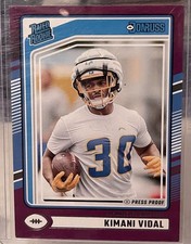 2024 Donruss #355 Kimani Vidal Press Proof Purple RC Los Angeles Chargers Card