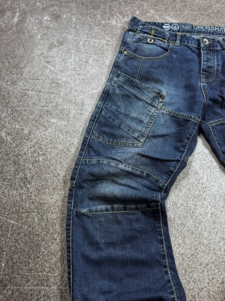 Jeans lavados vintage Streetwear Crosshatch azul años 90 Y2K Foto 3 de 4