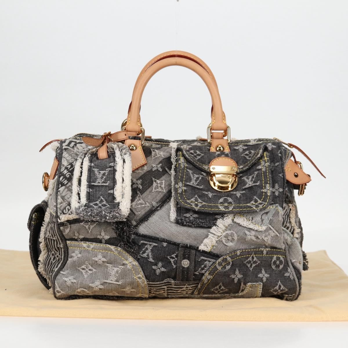 LOUIS VUITTON Monogram Denim Patchwork Speedy 30 … - image 12