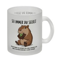 Capybara Frisst Dubai-Schokolade Glas Tasse - Sei Immer Du Selbst