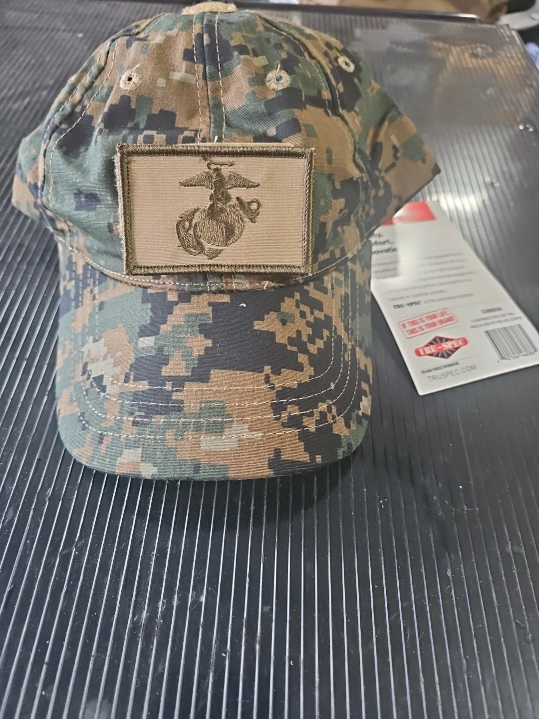 Tru-Spec Woodland Digital Contractor Cap - W Usmc Flag And Fubar Patches.
