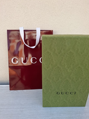 Original Gucci Green Box 32x17x11 cm + Einkaufstasche - Geschenkverpackung