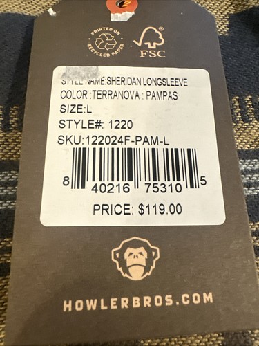 NWT Howler Bros Shirt Men's Sz L Aztec Sheridan Flannel Western FLY FISHING SALE - Picture 6 of 10