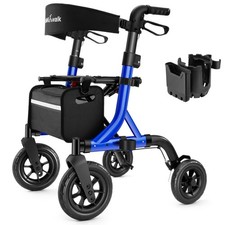 MAXWALK Walkers for Seniors, Rollator Walker with Seat, 10" Rubber Wheels All...