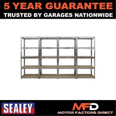 Sealey Racking Unit 5 Shelf 150kg Capacity Per Level Set of 4 AP6150GSCOMBO