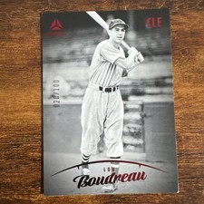 2023 Panini Chronicles Luminance Red /100 Lou Boudreau #21 HOF