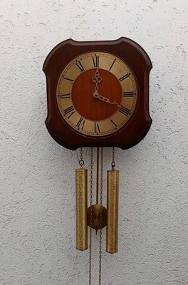 Hermle Pendeluhr - Wanduhr analog mit Gewichten, Vintage Antikität Dekoration 