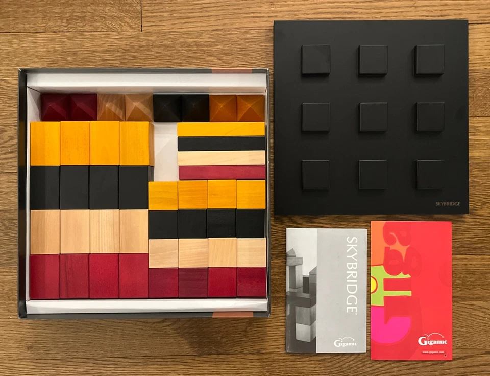 SKYBRIDGE 3D Strategic Wooden Board Game by Gigamic - 100% Complete - RARE - VG - Image 3 of 4