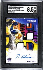 2021 Panini Diamond Kings Tom Glavine SGC 8.5 Auto Relic Jersey Purple /5
