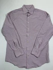 Peter Millar Summer Comfort Shirt Mens Medium Pink Blue Plaid Performance Logo