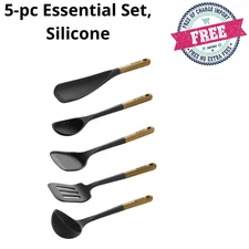 STAUB Silicone with Wood Handle 5-pc Cooking Utensil Set