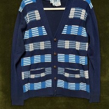 TRUE VINTAGE 1960s/70s - excellent condition Pelham Striped Cardigan M
