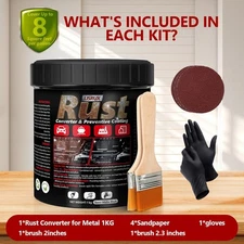 LISRUX 4in1 Rust Converter & Metal Primer, Black Rust Inhibitor Paint For Metal