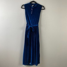 ASOS Velvet Midi Dress Size 8 Mock Neck Open Back Sleeveless