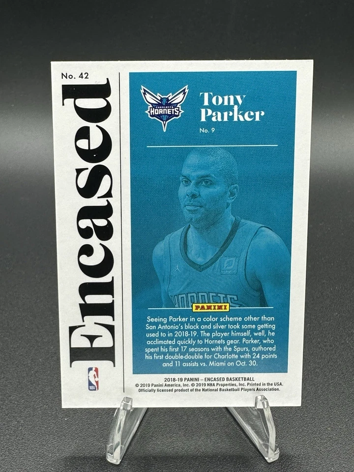 2018-19 Panini Encased /99 Tony Parker #42 HOF - Image 2 of 2