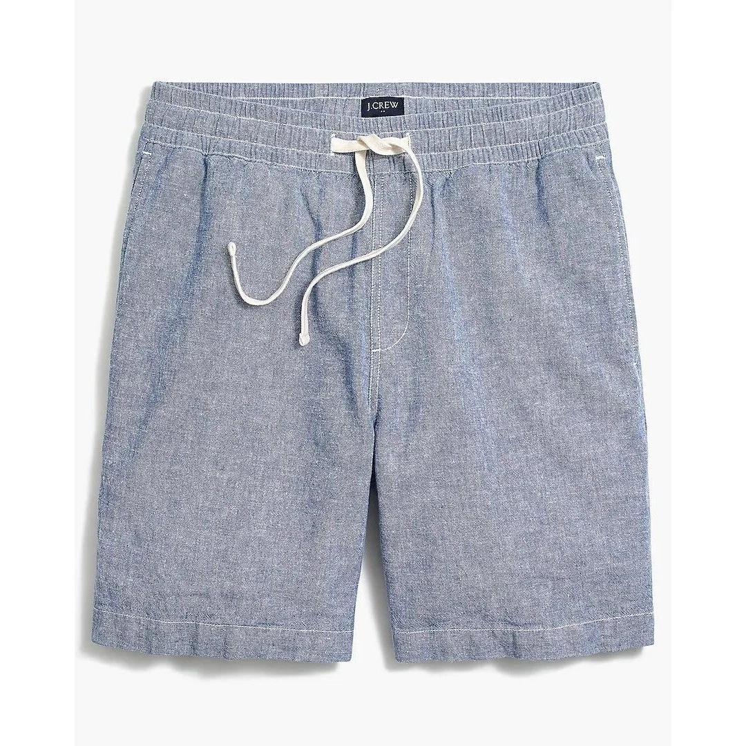 J.Crew Mens Blue Linen Blend Pull On Shorts XS New