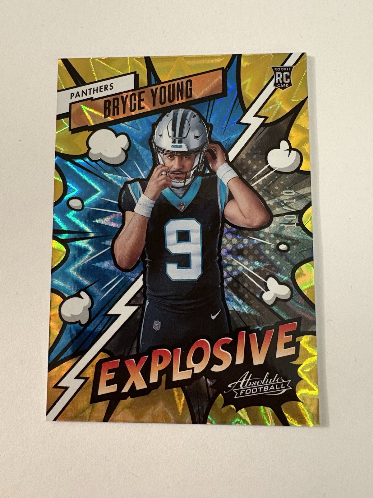 2023 Panini Absolute Football Bryce Young Gold Explosive RC No. 36 #ed 10/10