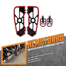 Red MX Driver Passenger Floorboard Foot Pegs For Harley Road King Glide 86-2025