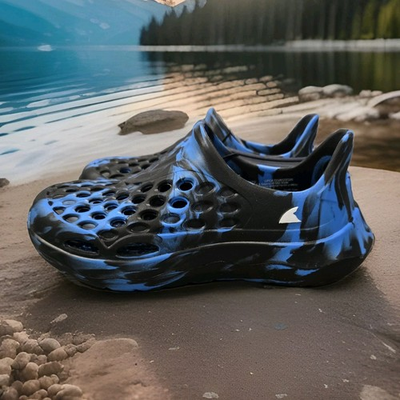 #ad Rugged Shark Water Shoes Slip On Big Boys Size 13 Black Blue NWT $14.99