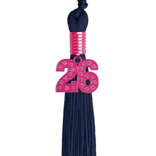 Borla de graduación Endea Graduation azul marino con dije rosa Bling 2024 - Imagen 4 de 11