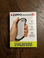 Brand NEW Zippo Silver HeatBank 9s Rechargeable Hand Warmer Power Bank Charger