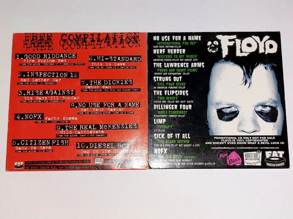 Fat Wreck Chords FLOYD Punk Promo CD Lot NOFX Rise Against Flipsides Limp RARE Foto 4 de 4