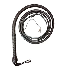 Bull Whip 04 to 10 Feet 16 Plaits Genuine Cow Hide Leather Equestrian Bullwhip