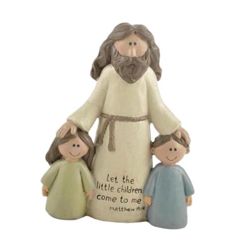 Jesus and Children Figure Decoration Traditional for Garden Office Cabinet - Picture 1 of 6