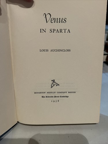 Venus in Sparta by Louis Auchincloss (1958, Hardback) 1st Edition Inscribed - Picture 6 of 14