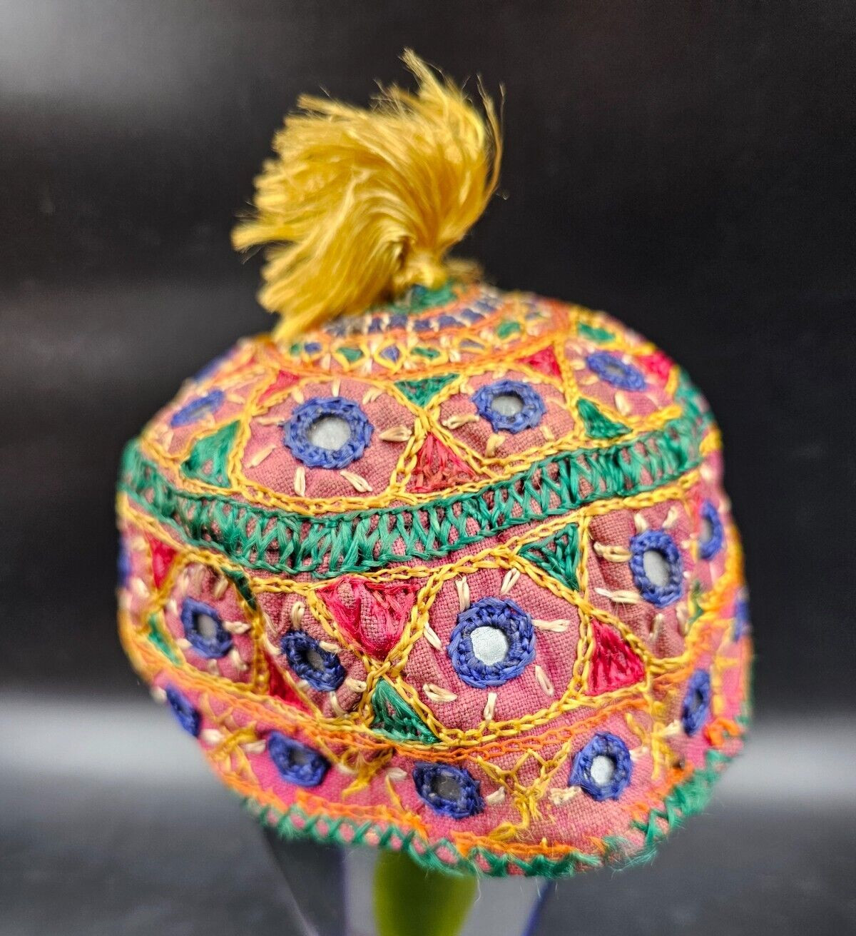 Small Turkish Anatolia hat cap, vintage hat, Embr… - image 2