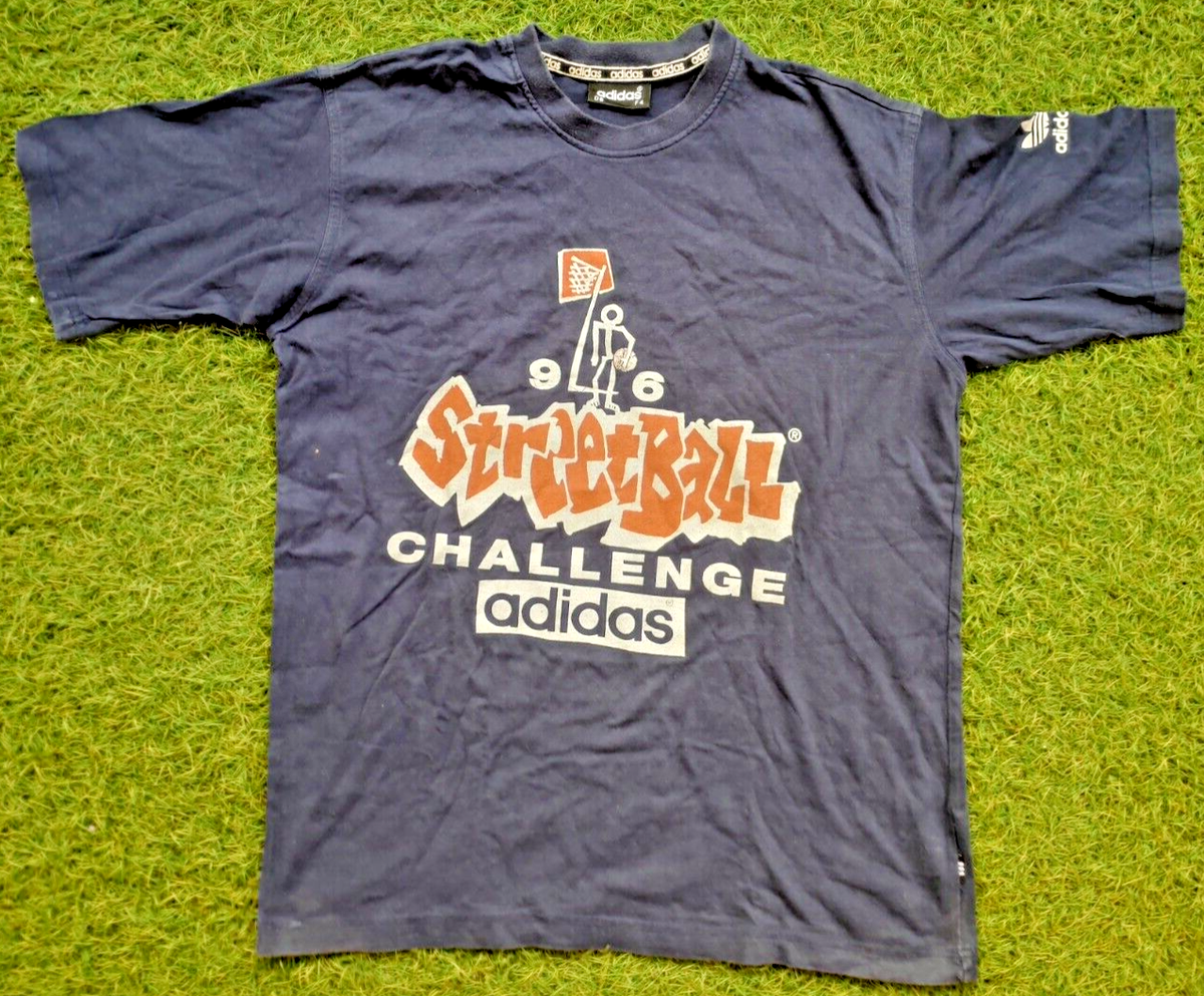 ウェア adidas vintage game shirt Adidas Streetball Challenge 1996 Vintage Dark Blue T-Shirt Size M