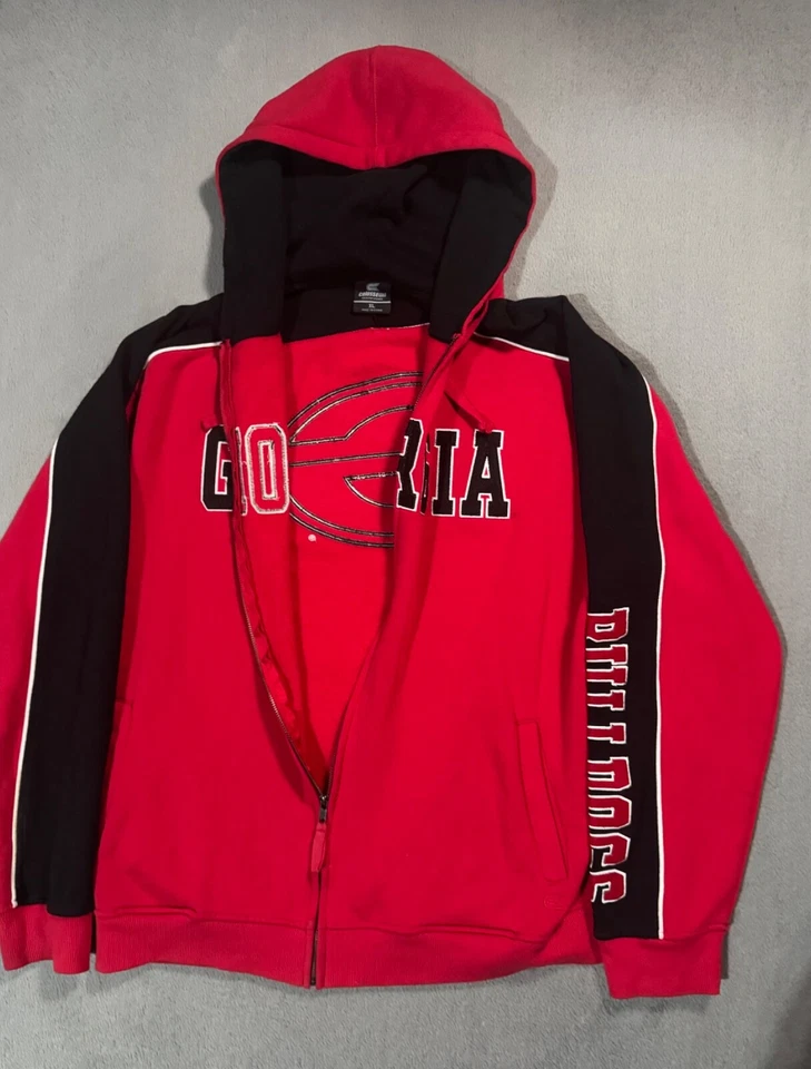 Georgia Bulldogs De Colección Y2K NCAA Deportes de Invierno SEC Cremallera Chaqueta Sudadera con Capucha XL Foto 4 de 4